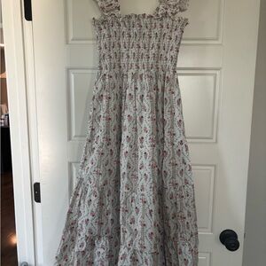 Hill House Home Ellie Nap Dress - Pink Vine Stripe